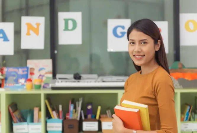 pretty-asian-teacher-smiling-camera-back-classroom-elementary-school-vintage-effect-style-pictures